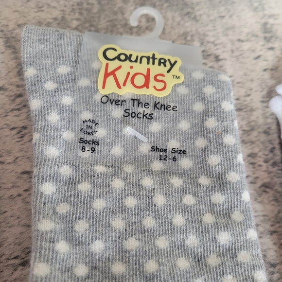 NWT Country Kids Organics Cotton Over the Knee Socks Floral 8-9 Shoe Size 12-6 - Picture 4 of 6